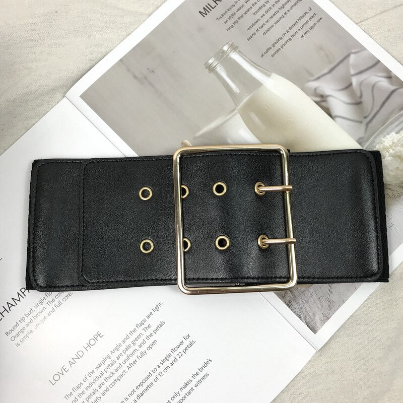 JuliaFashion-Elastic Wide Corset Belt Female Waist Big Belts