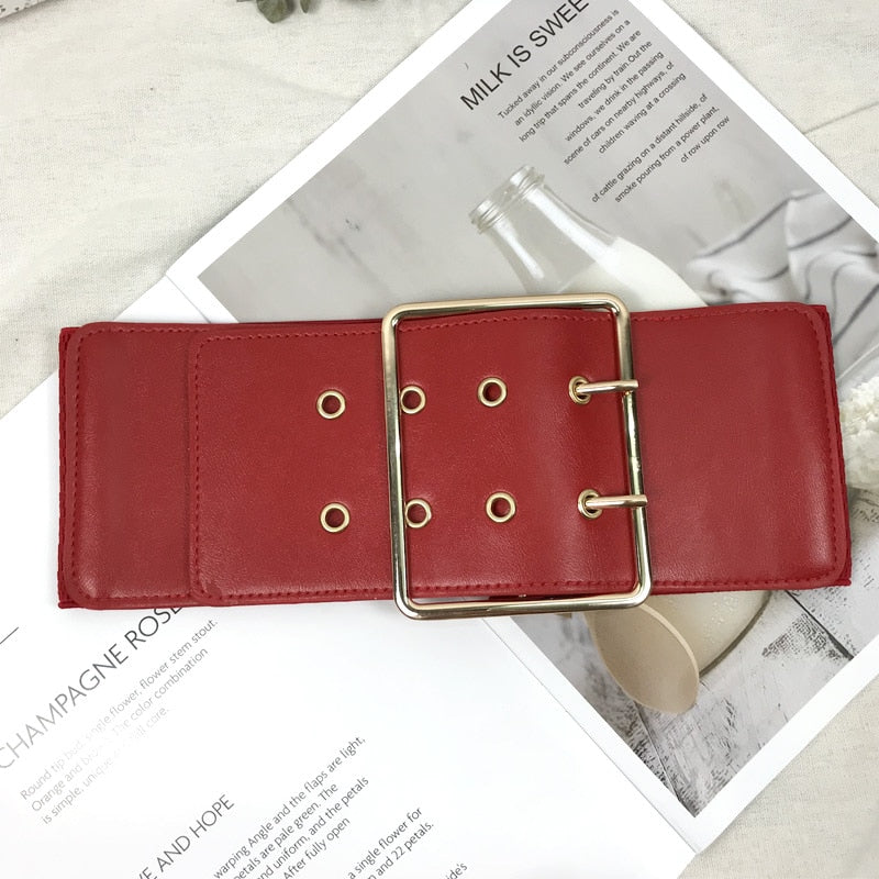 JuliaFashion-Elastic Wide Corset Belt Female Waist Big Belts