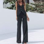 JuliaFashion - Sexy Black Flare Leggings Set