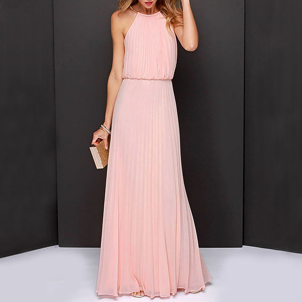JuliaFashion - Sleeveless Elegant Mesh Maxi Dress