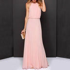 JuliaFashion - Sleeveless Elegant Mesh Maxi Dress