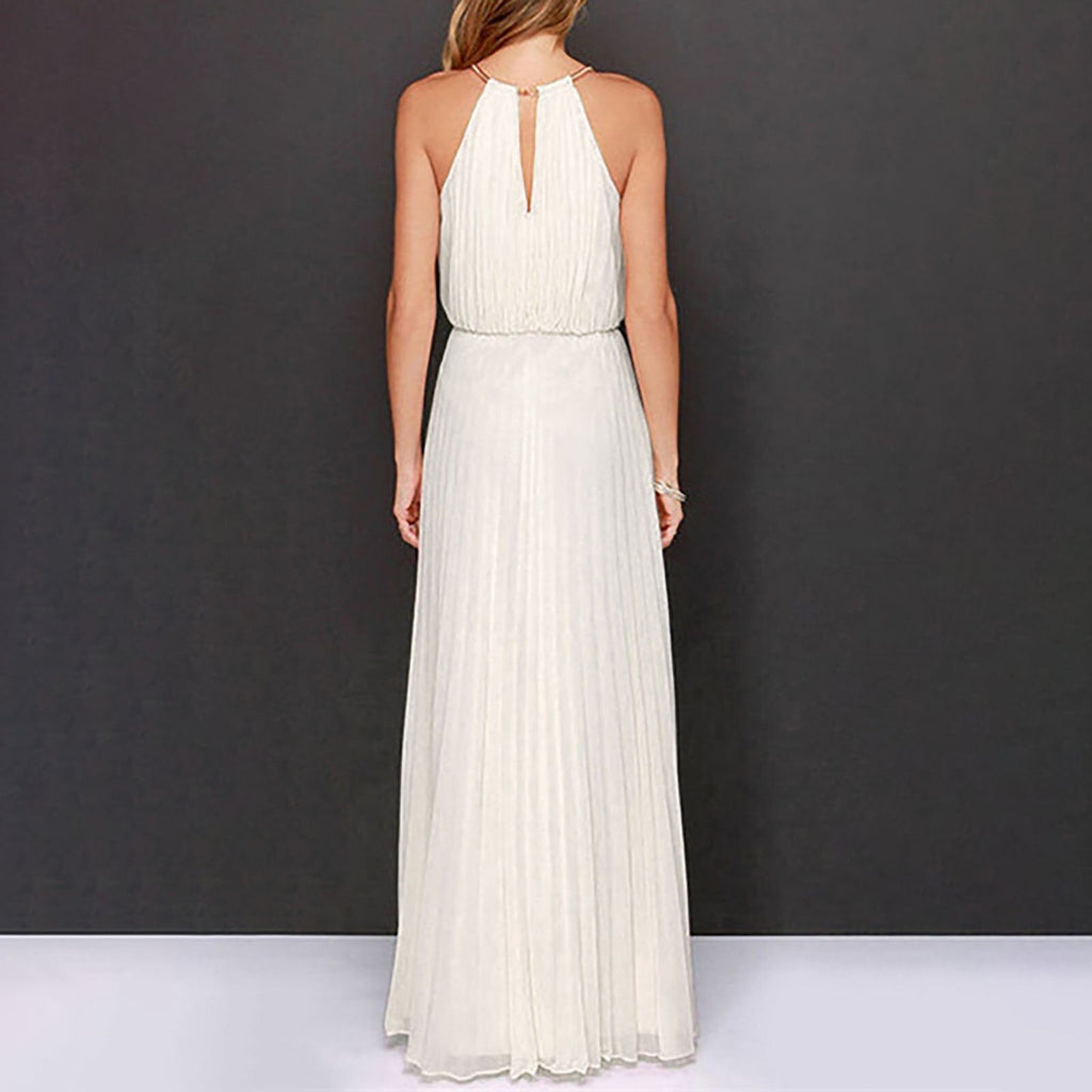 JuliaFashion - Sleeveless Elegant Mesh Maxi Dress