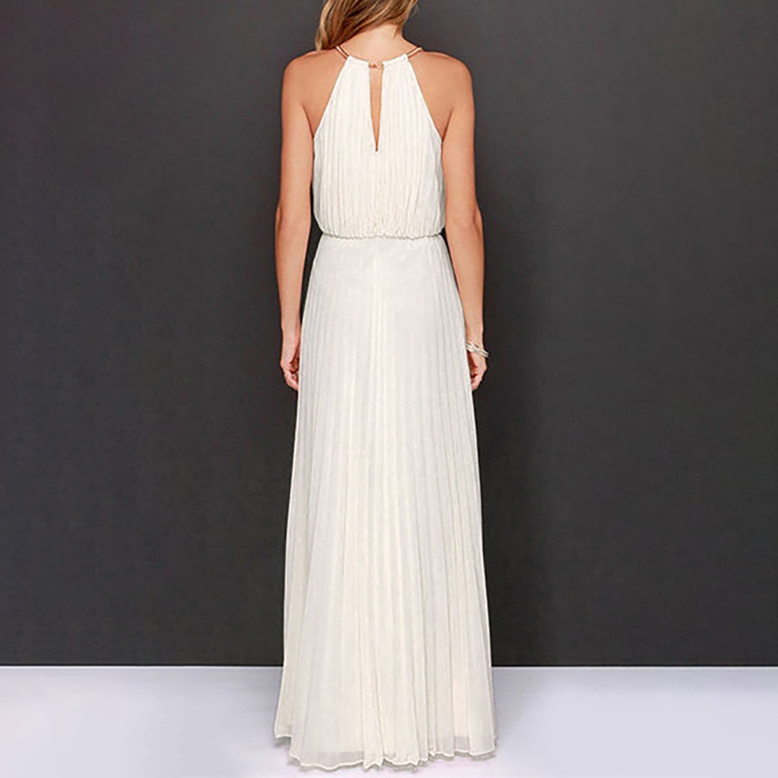 JuliaFashion - Sleeveless Elegant Mesh Maxi Dress