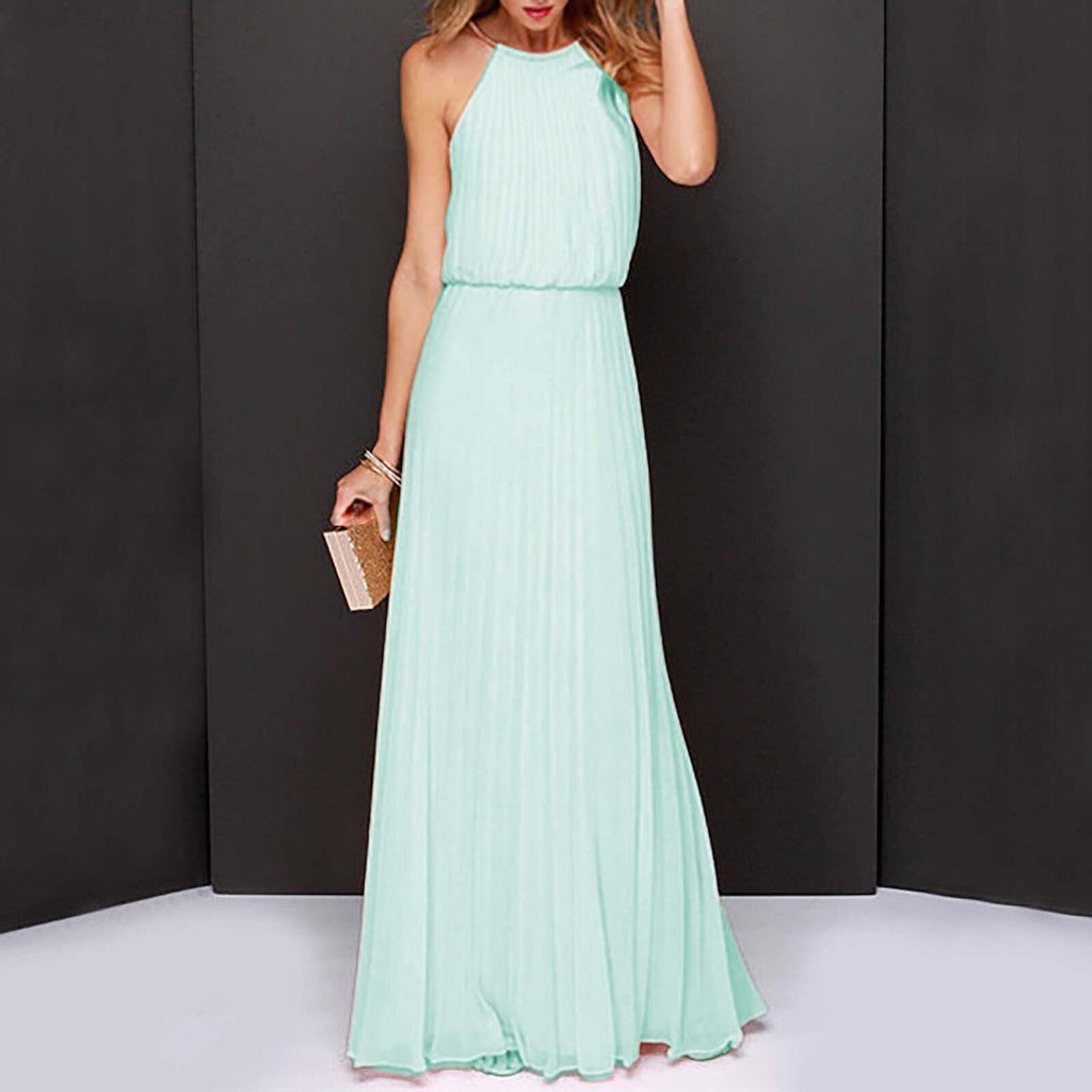 JuliaFashion - Sleeveless Elegant Mesh Maxi Dress
