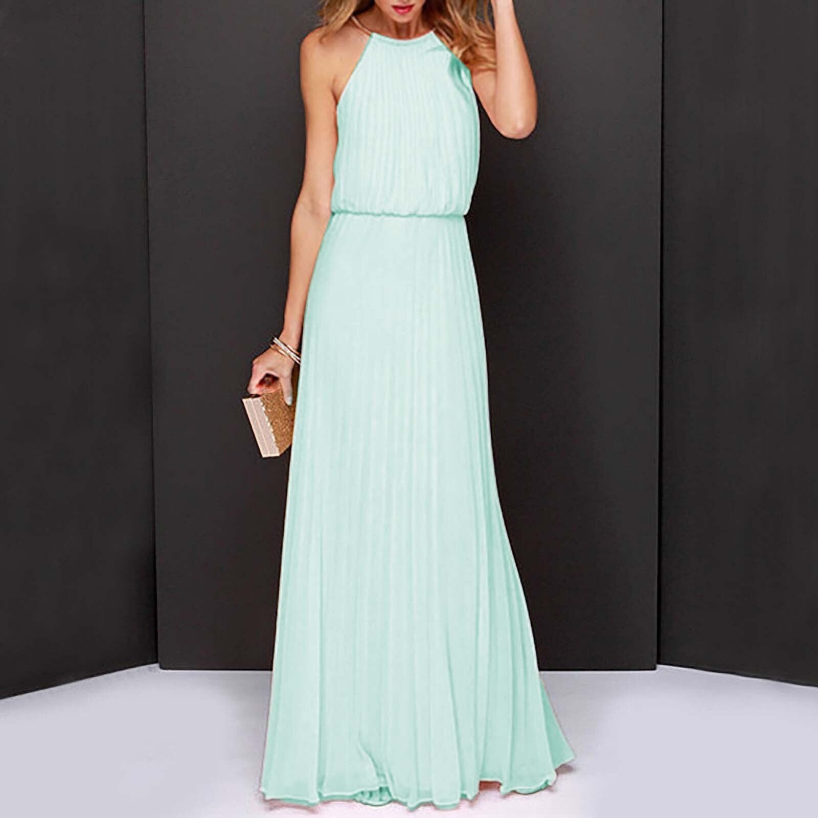 JuliaFashion - Sleeveless Elegant Mesh Maxi Dress