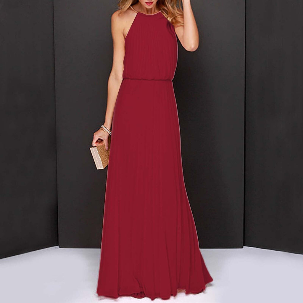 JuliaFashion - Sleeveless Elegant Mesh Maxi Dress