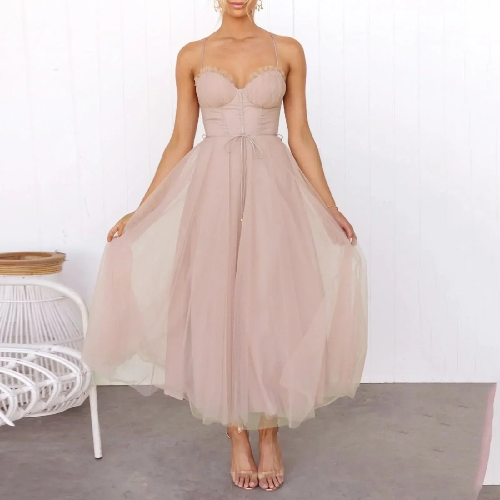 JuliaFashion-Elegant Spaghetti Strap Sexy Corset Party Dress