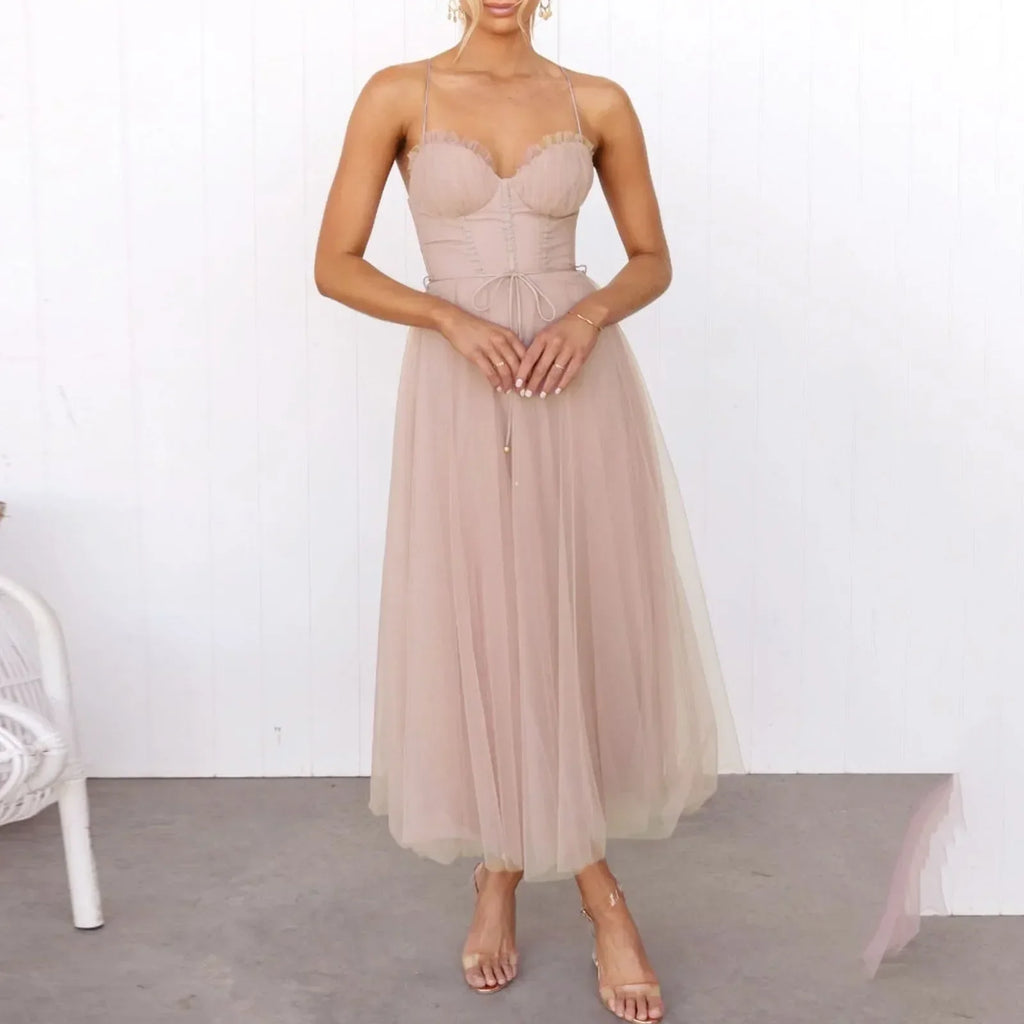 JuliaFashion-Elegant Spaghetti Strap Sexy Corset Party Dress