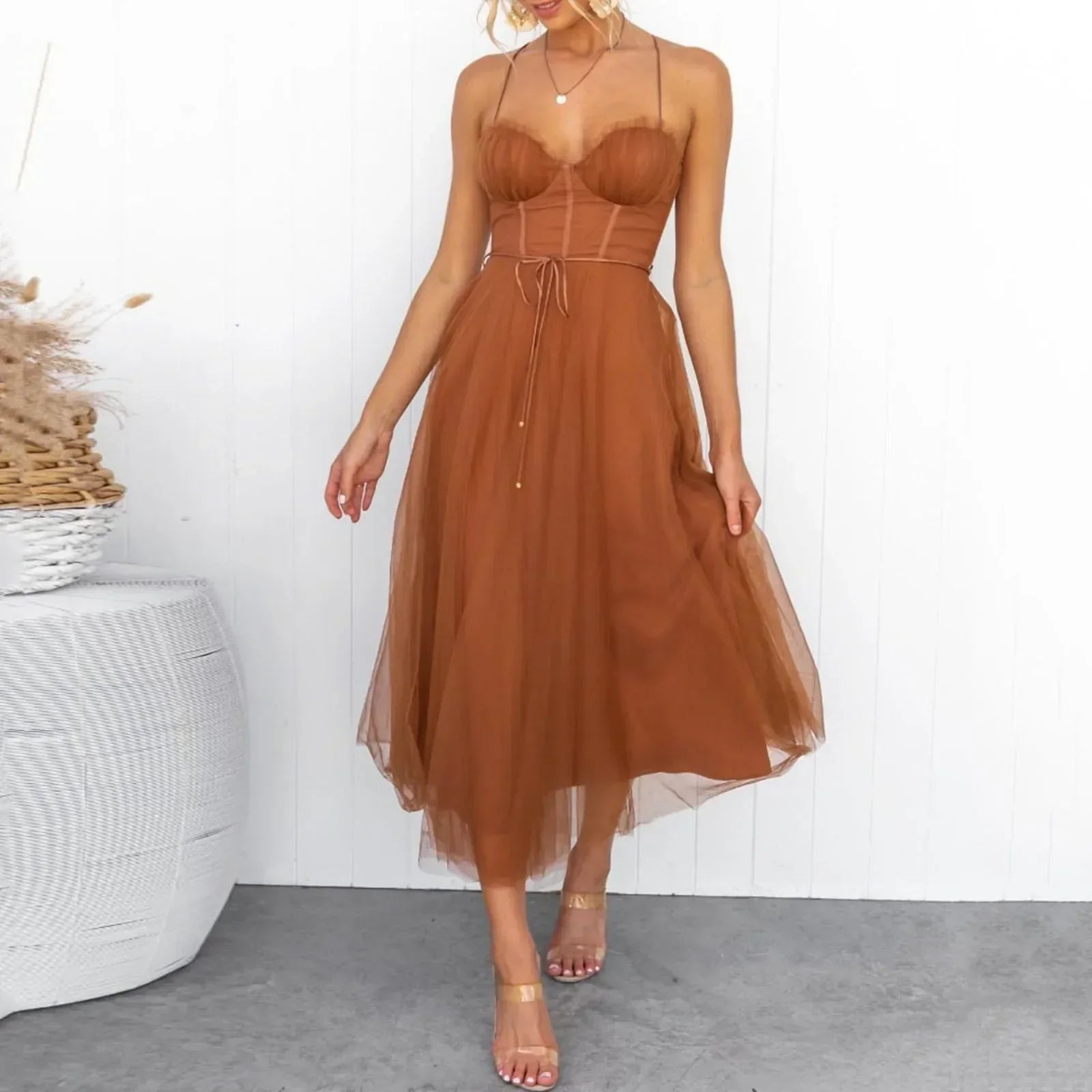 JuliaFashion-Elegant Spaghetti Strap Sexy Corset Party Dress