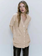 New Style Gentle Loose Casual Solid Color Cardigan