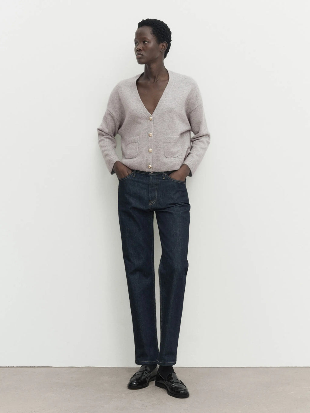 Minimalist Casual Blend V-neck Short Cardigan