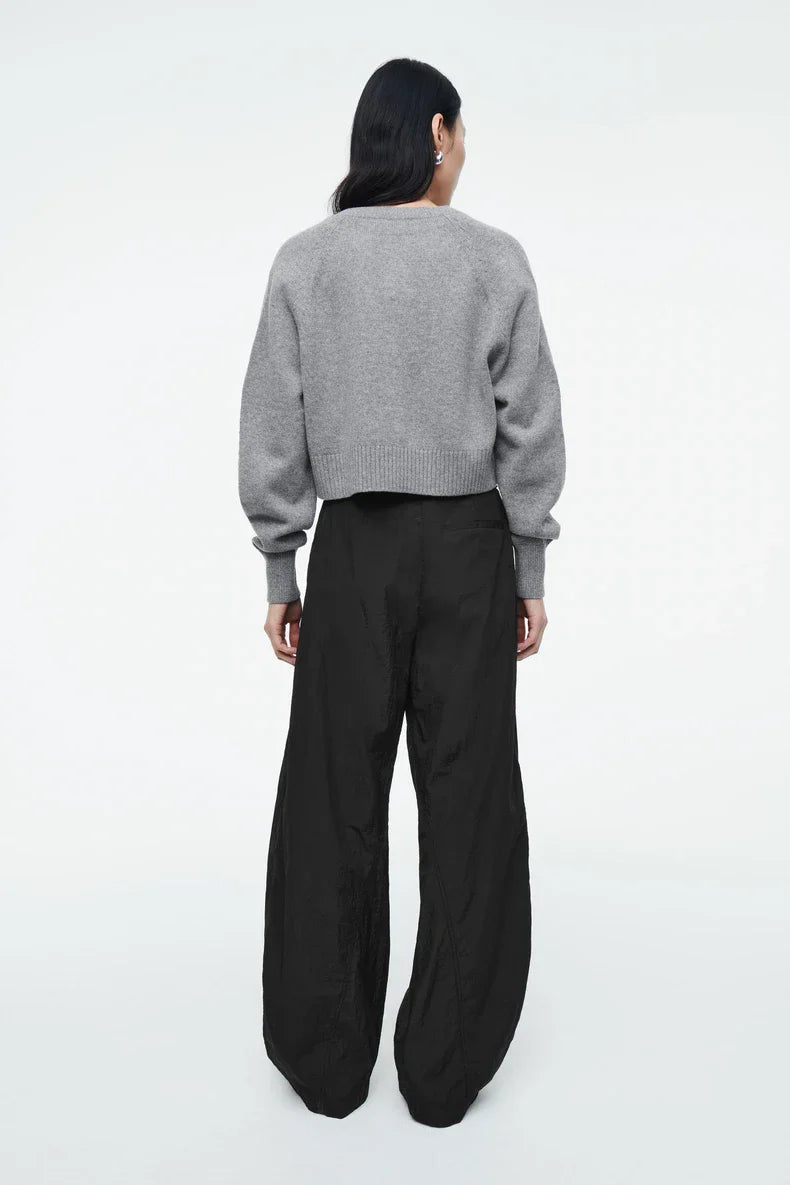 New Style Casual Standard Short Round Neck Long Sleeves Cardigan