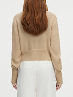 V-neck Long Sleeved Casual Loose Sweater New Style Cardigan