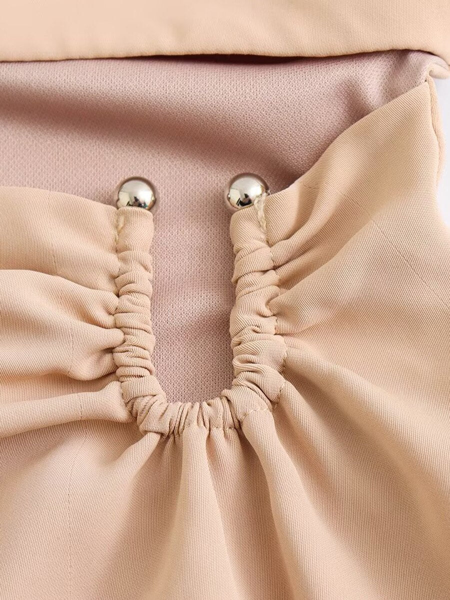 JuliaFashion - Slim Midi Dress with Cut Out Details