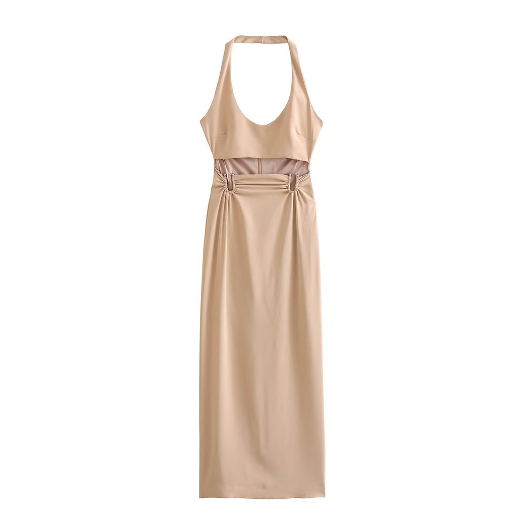 JuliaFashion - Slim Midi Dress with Cut Out Details