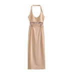 JuliaFashion - Slim Midi Dress with Cut Out Details