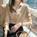 JuliaFashion - 2024 Vintage Silk Office Lady Blouses