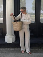 Solid Knitted O Neck Long Sleeve Single Breasted Cardigan