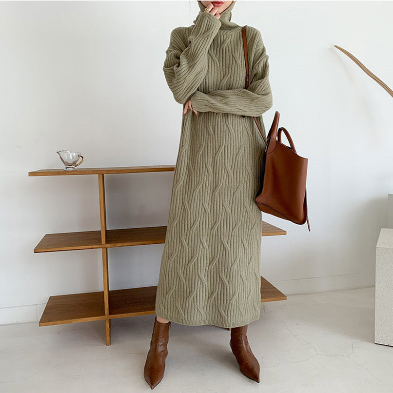 Julia Fashion - Fashion Thick Turtleneck Long Dress