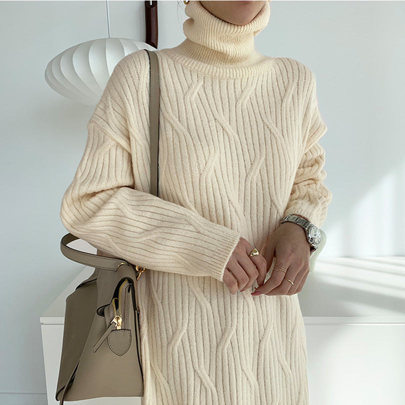 Julia Fashion - Fashion Thick Turtleneck Long Dress
