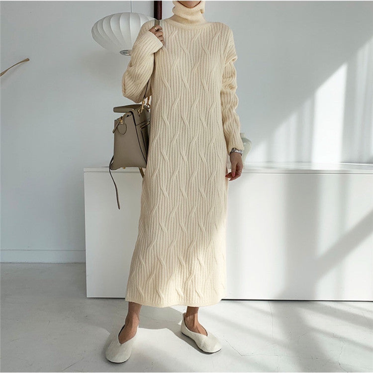 Julia Fashion - Fashion Thick Turtleneck Long Dress