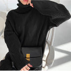 Julia Fashion - Fashion Thick Turtleneck Long Dress