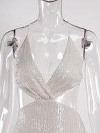 JuliaFashion - 2024 Sequin Backless Night Cocktail Prom Outfit Dress