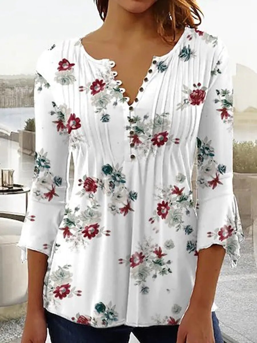 JuliaFashion-Casual Elegant Printed Blouses