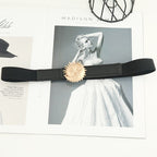 JuliaFashion-Cinch Waist Strap Sweater Dress Decorative