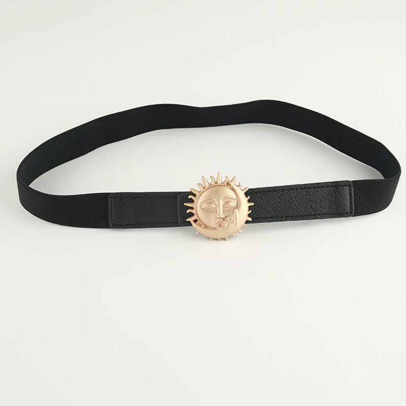 JuliaFashion-Cinch Waist Strap Sweater Dress Decorative