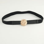 JuliaFashion-Cinch Waist Strap Sweater Dress Decorative