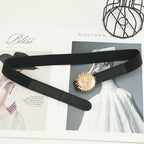 JuliaFashion-Cinch Waist Strap Sweater Dress Decorative