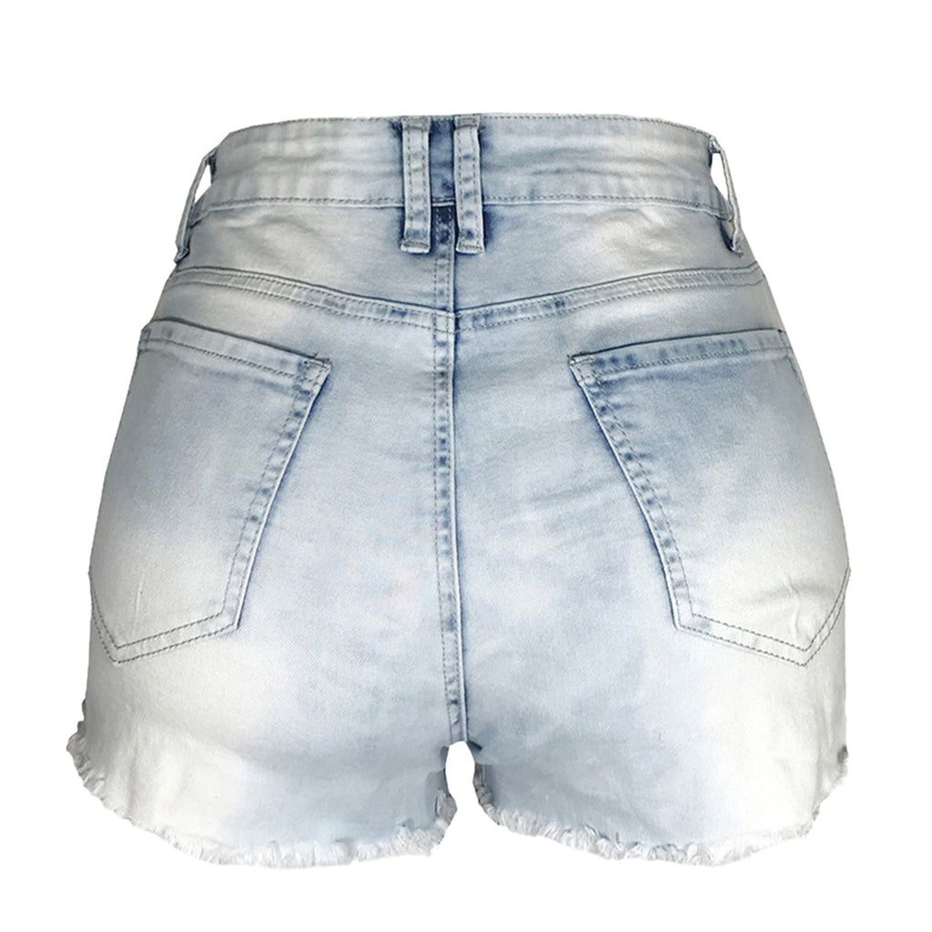 JuliaFashion-Cool Denim Booty Shorts with Tassel