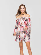 JuliaFashion - What Is Love Floral Off The Shoulder Dress