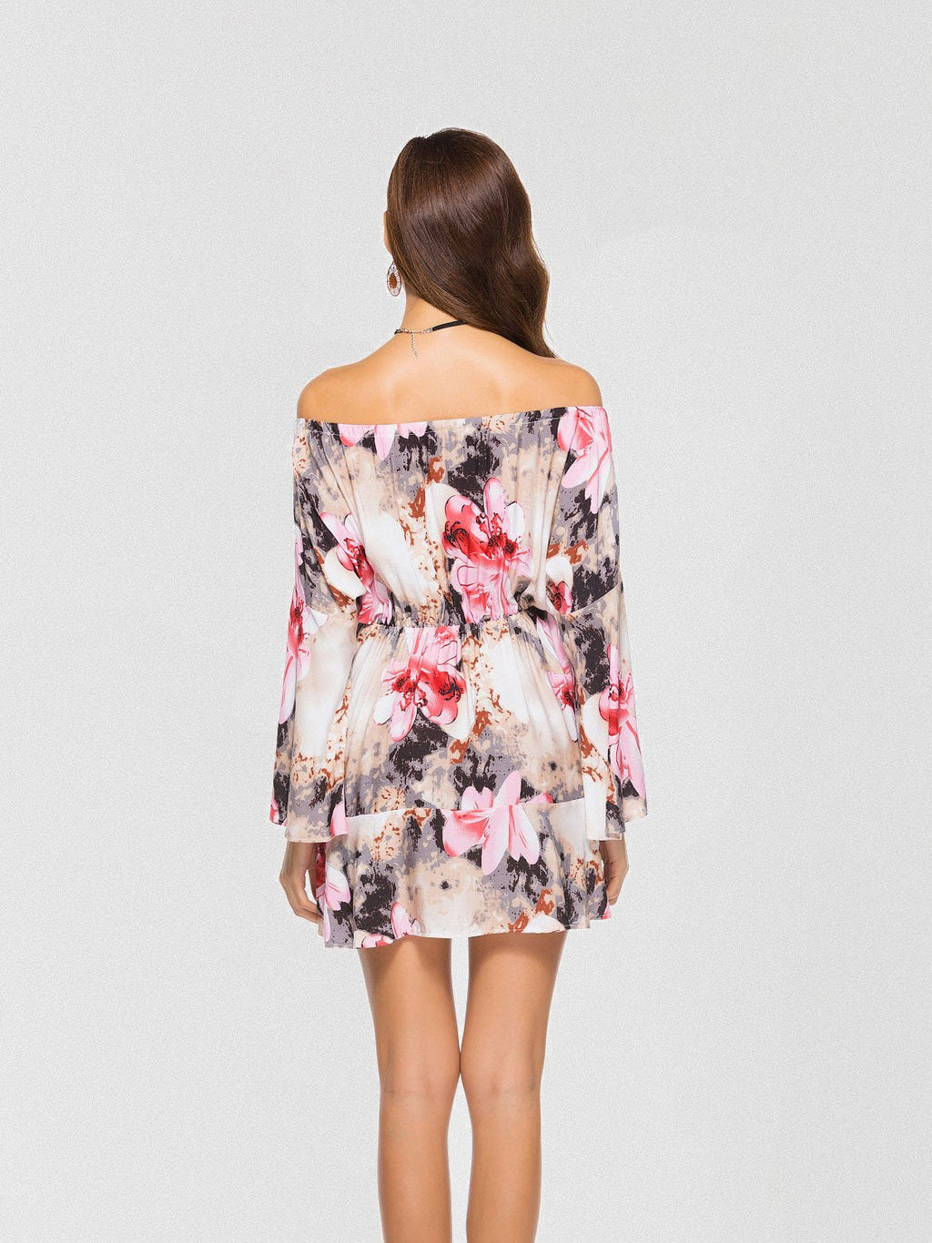 JuliaFashion - What Is Love Floral Off The Shoulder Dress