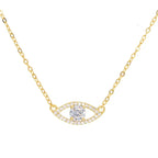 JuliaFashion-Lucky Evil Eye CZ Charm Necklace