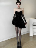 Glitter Asymmetric Mini Dress