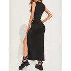 JuliaFashion - Sexy Black Grunge Party Cutout Dress