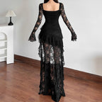 Goth Lace Mullet Mini Dress