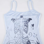 Grunge Mermaid Skeleton Maxi Dress