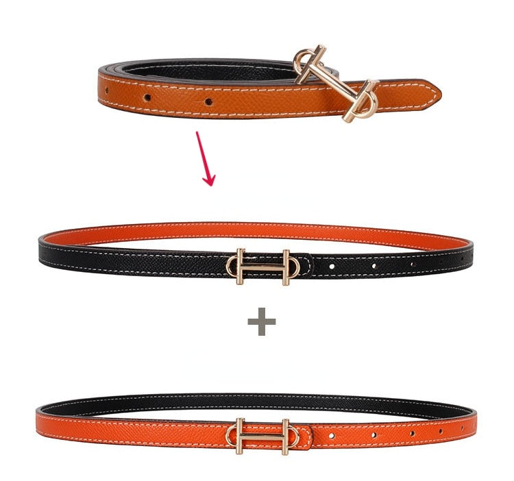 JuliaFashion-Luxury Brand Small Belt with Sweater Shirt