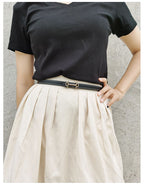 JuliaFashion-Luxury Brand Small Belt with Sweater Shirt