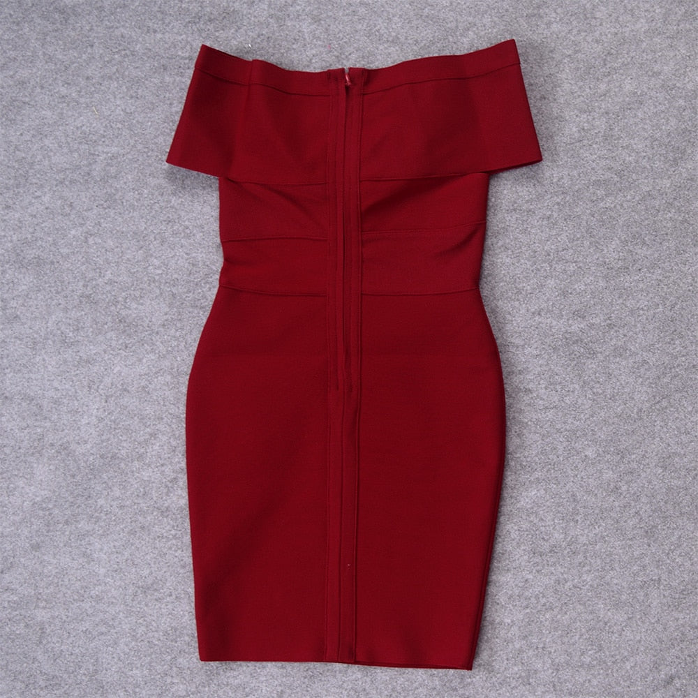 JuliaFashion - 2024 Sexy Off Shoulder V-Neck Bandage Dress