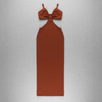 JuliaFashion - 2024 Sexy Brown Club Celebrity Evening Hollow Party Dresse