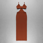 JuliaFashion - 2024 Sexy Brown Club Celebrity Evening Hollow Party Dresse