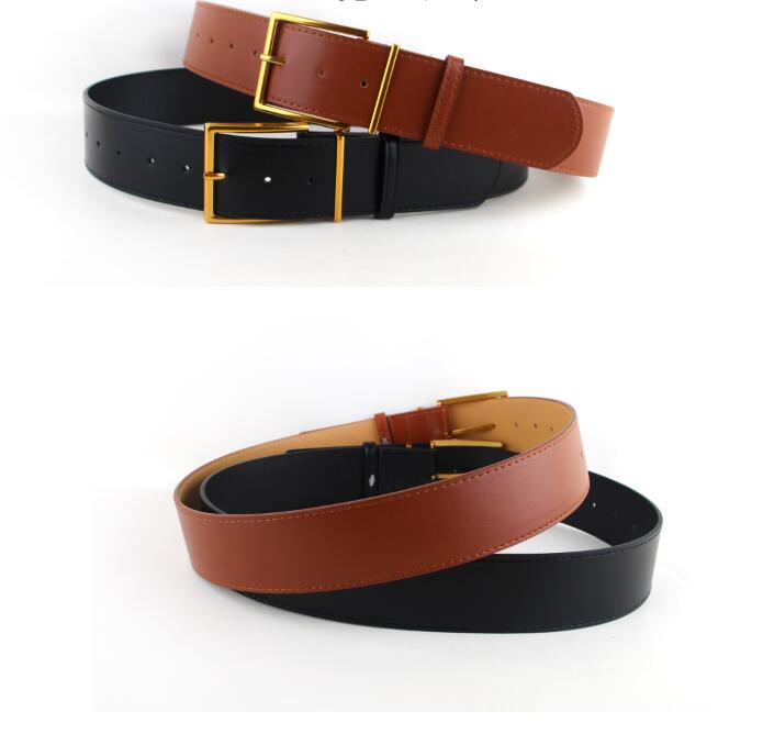 JuliaFashion - 2024 Vintage Gold Buckle Waistbands PU Leather Belts