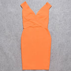 JuliaFashion - 2024 Sexy Deep V-Neck Sleeveless Bodycon Party Dress
