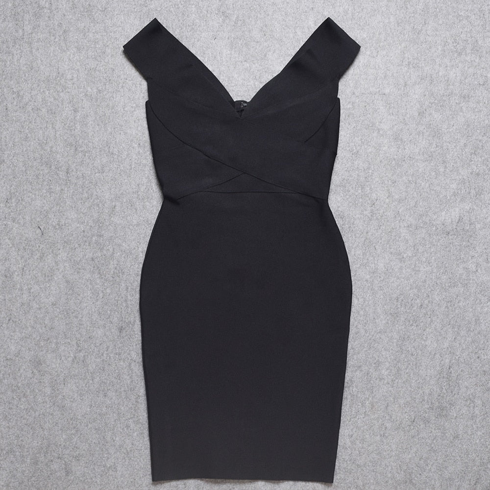 JuliaFashion - 2024 Sexy Deep V-Neck Sleeveless Bodycon Party Dress