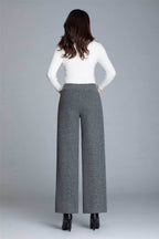 JuliaFashion-Pendent Chic High Waist Loose Classic Straight Trousers