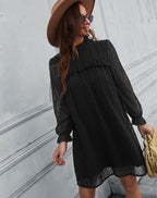 JuliaFashion - 2024  Solid Ruffles High Waist Bohemian Sexy Beach Mini Dress